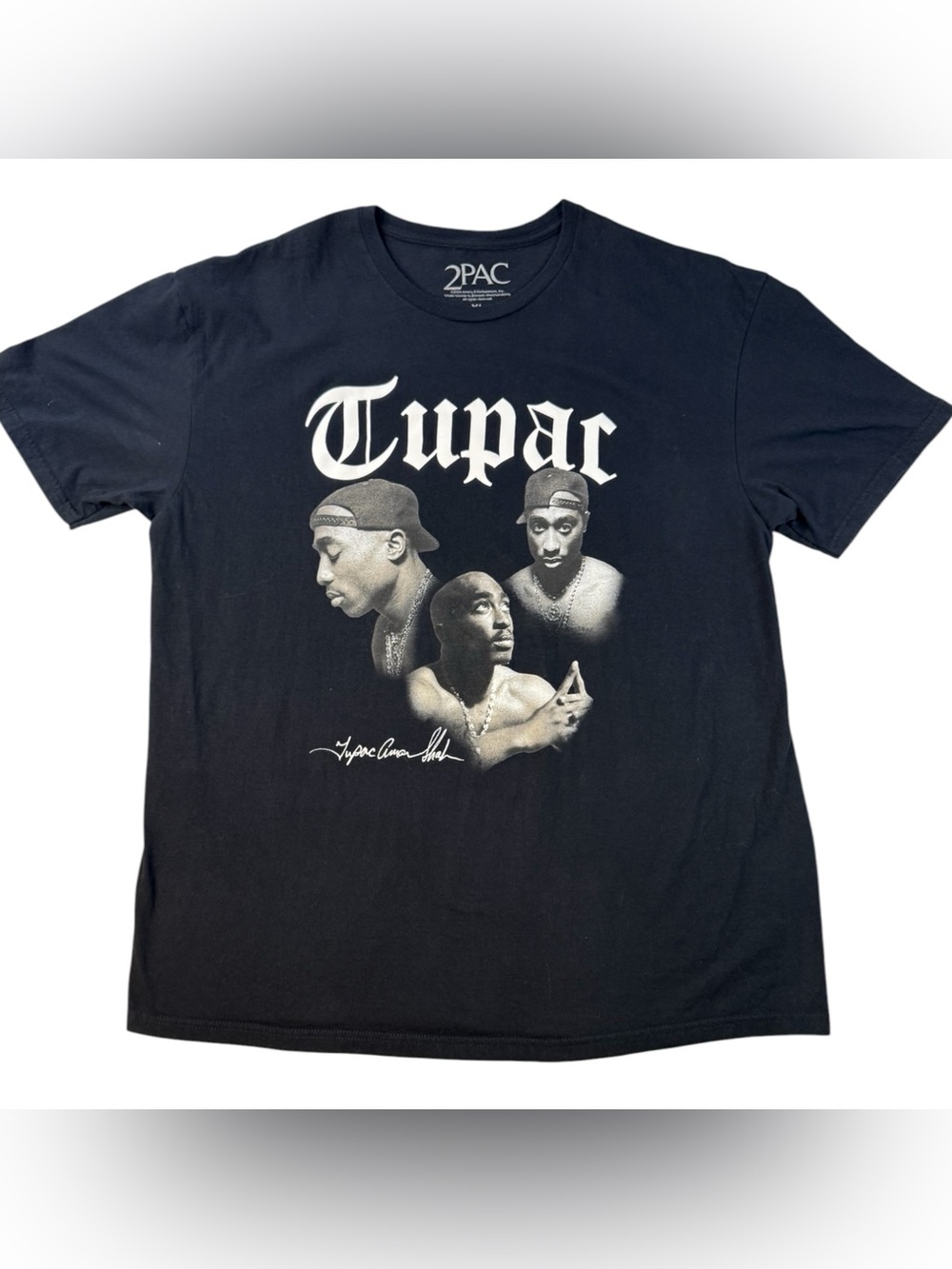 Official Tupac Graphic T Shirt XL Black Rap Hip Hop Band Tee 2024 Cotton